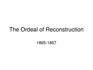 the ordeal of reconstruction