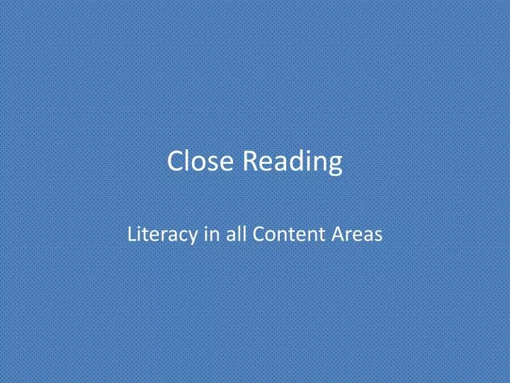 close reading