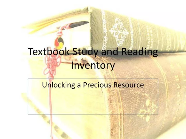 textbook study and reading inventory
