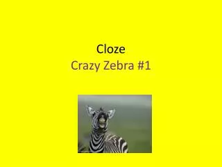 Cloze Crazy Zebra #1