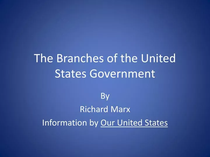 the branches of the united states government