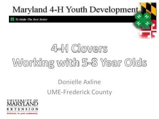 4-H Clovers Working with 5-8 Year Olds