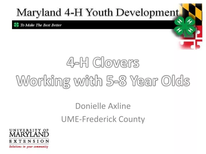 4 h clovers working with 5 8 year olds