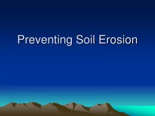 Preventing Soil Erosion