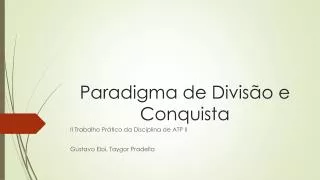 paradigma de divis o e conquista