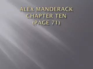 Alex Manderack Chapter ten (Page 71)