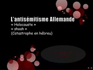 l antis mitisme allemande