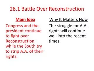 28.1 Battle Over Reconstruction
