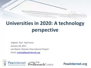 Universities in 2020: A technology perspective