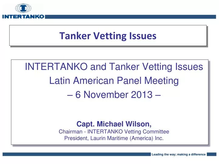 tanker vetting issues