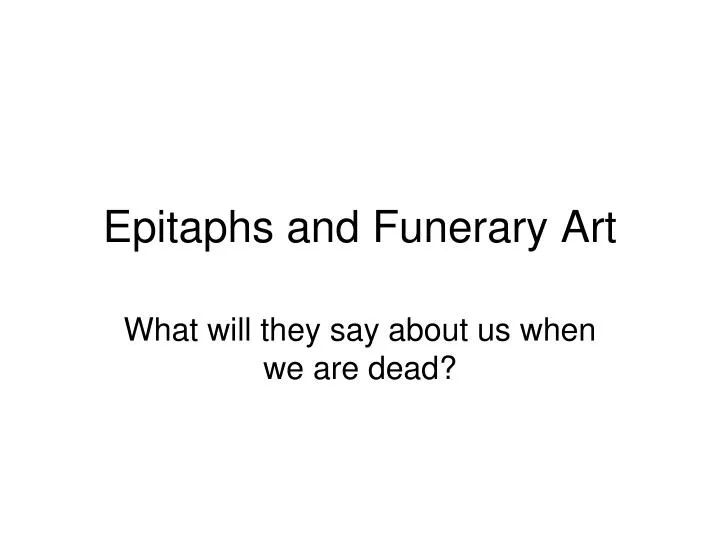 epitaphs and funerary art
