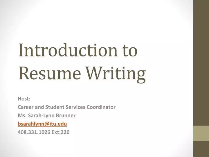introduction to resume writing