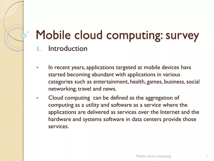 mobile cloud computing survey