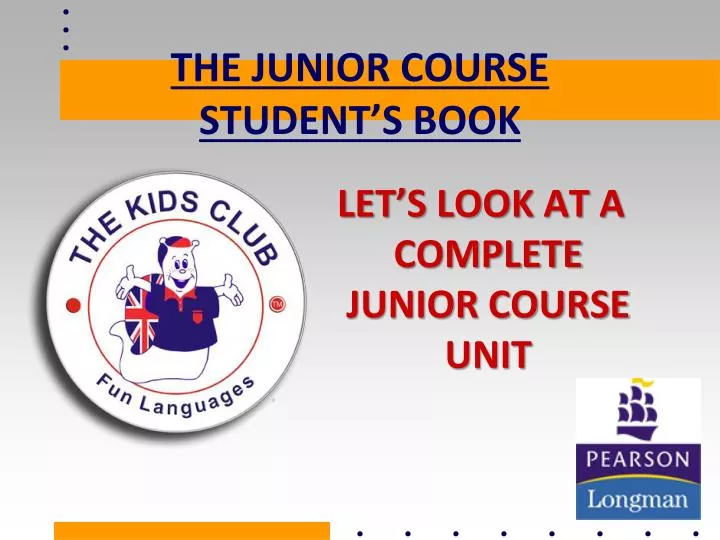 the junior course student s book