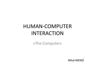 human computer interaction