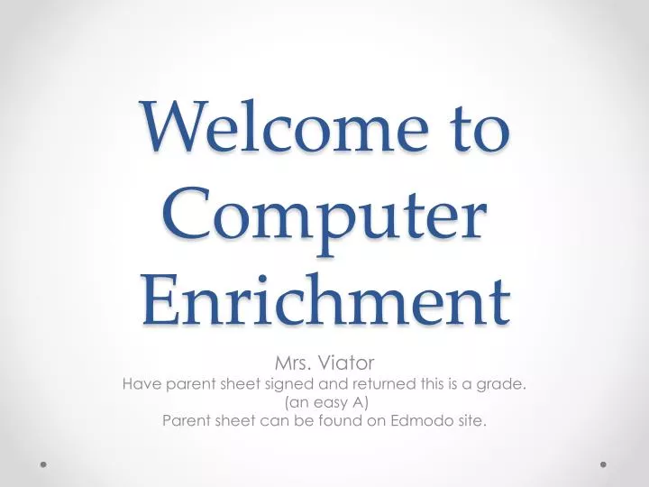 welcome to computer enrichment