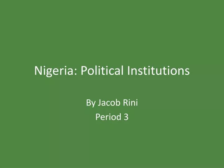 nigeria political institutions