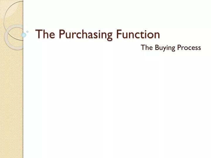 the purchasing function
