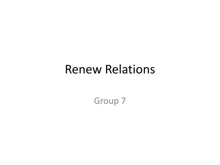renew relations