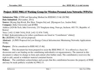 Project: IEEE P802.15 Working Group for Wireless Personal Area Networks (WPANs)