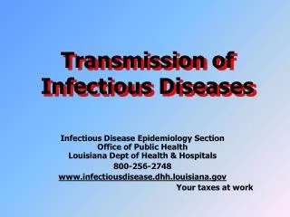 Transmission of Infectious Diseases