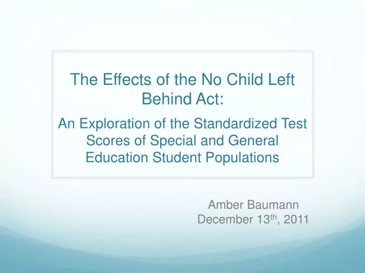 the effects of the no child left behind act