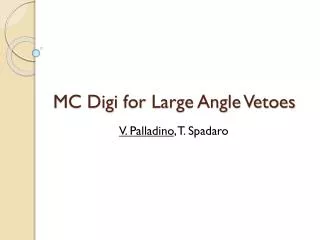 MC Digi for Large Angle Vetoes