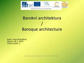 barokn architektura baroque architecture