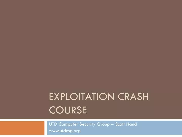 exploitation crash course