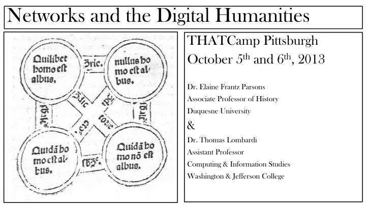 networks and the digital humanities