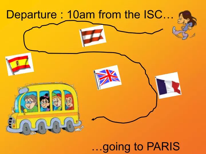departure 10am from the isc