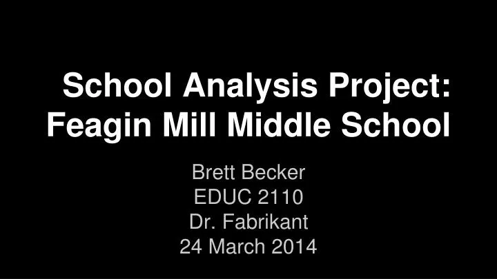 school analysis project feagin mill middle school