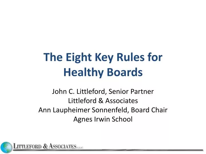 the eight key rules for healthy boards
