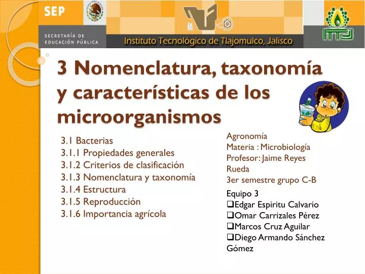 3 nomenclatura taxonom a y caracter sticas de los microorganismos