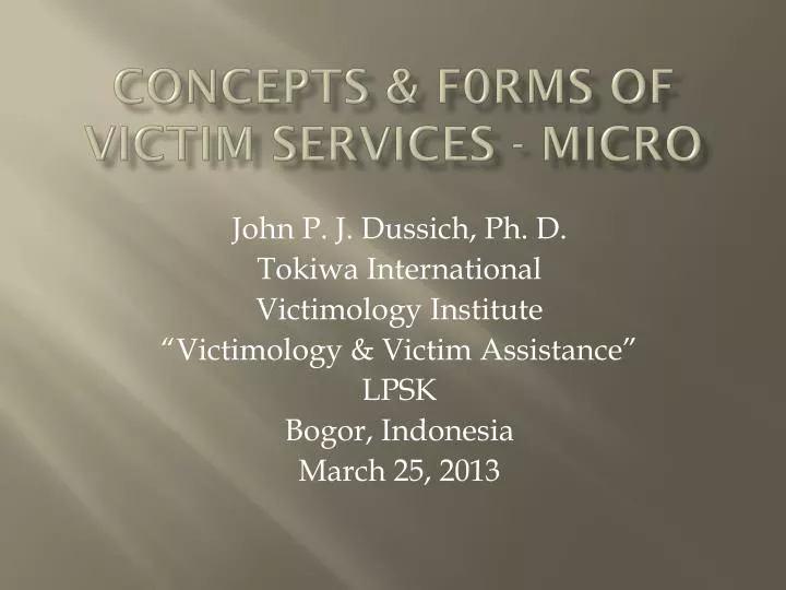 concepts f0rms of victim services micro