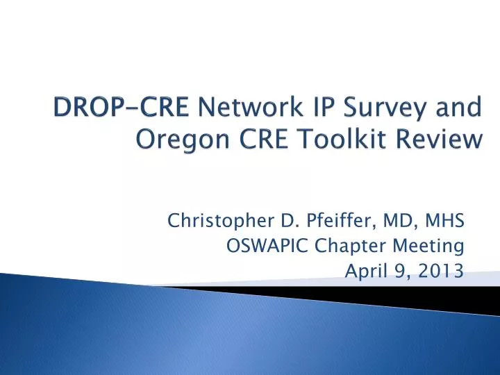 drop cre network ip survey and oregon cre toolkit review