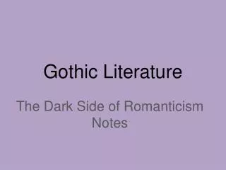 Gothic Literature