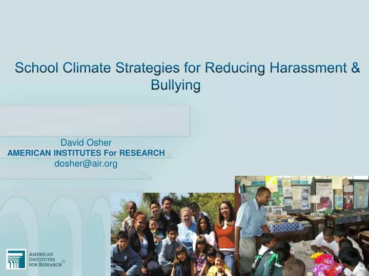 school climate strategies for reducing harassment bullying