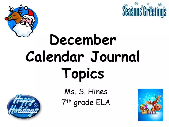 december calendar journal topics