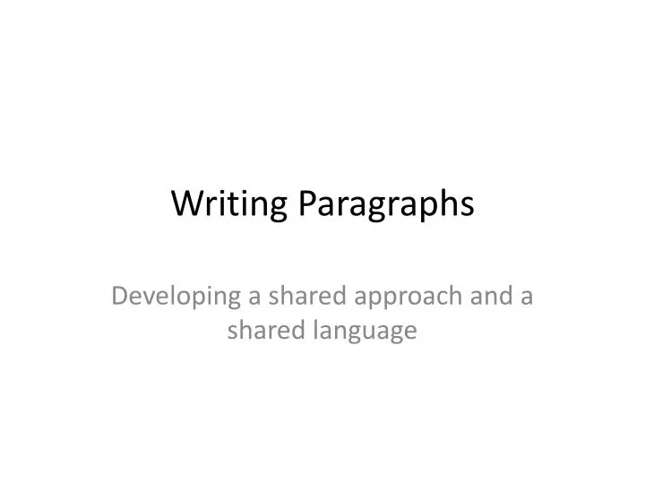 writing paragraphs