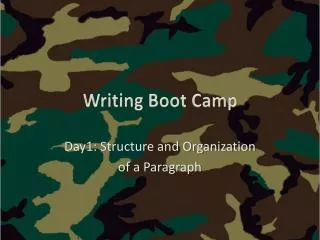 Writing Boot Camp