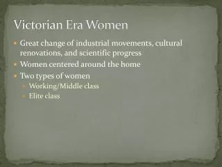 Victorian Era Women