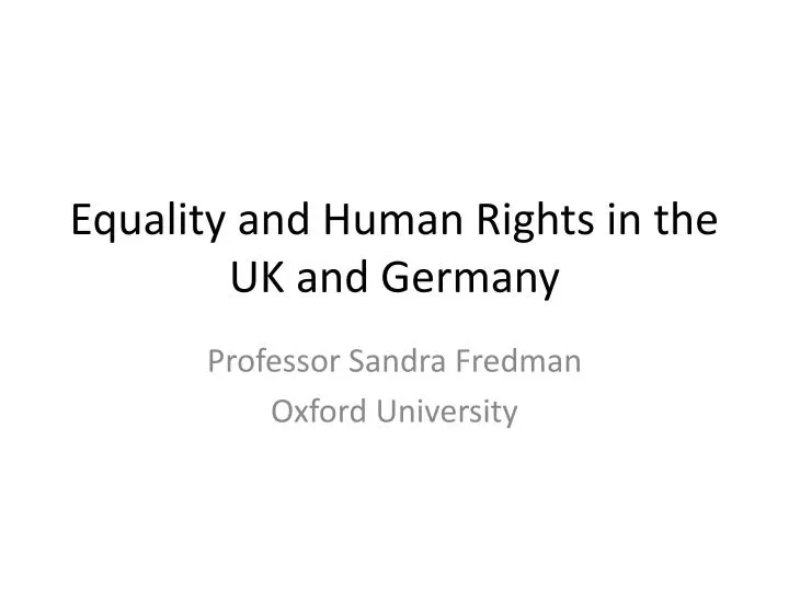 equality and human rights in the uk and germany