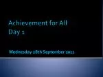 Achievement for All: Enhancing School Improvement Strategies for Inclusive Education - slide 1