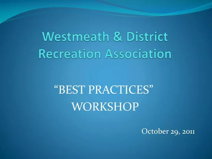 westmeath district recreation association
