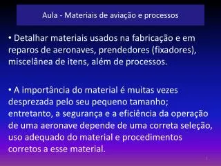 aula materiais de avia o e processos