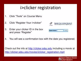 i &gt;clicker registration
