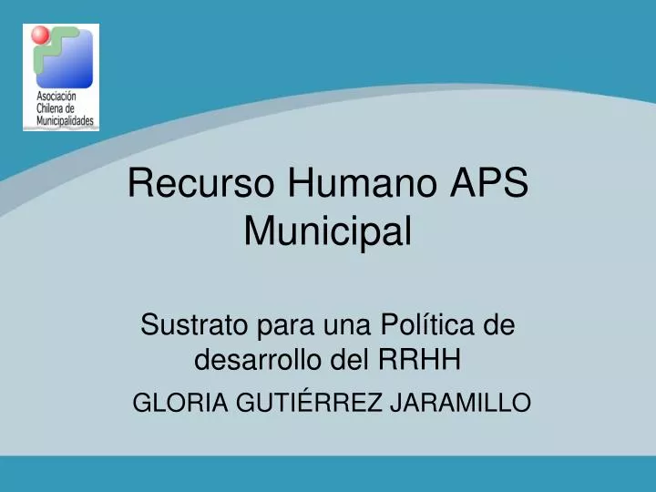 recurso humano aps municipal