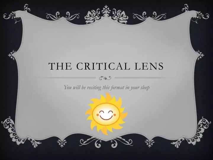 the critical lens