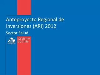 anteproyecto regional de inversiones ari 2012